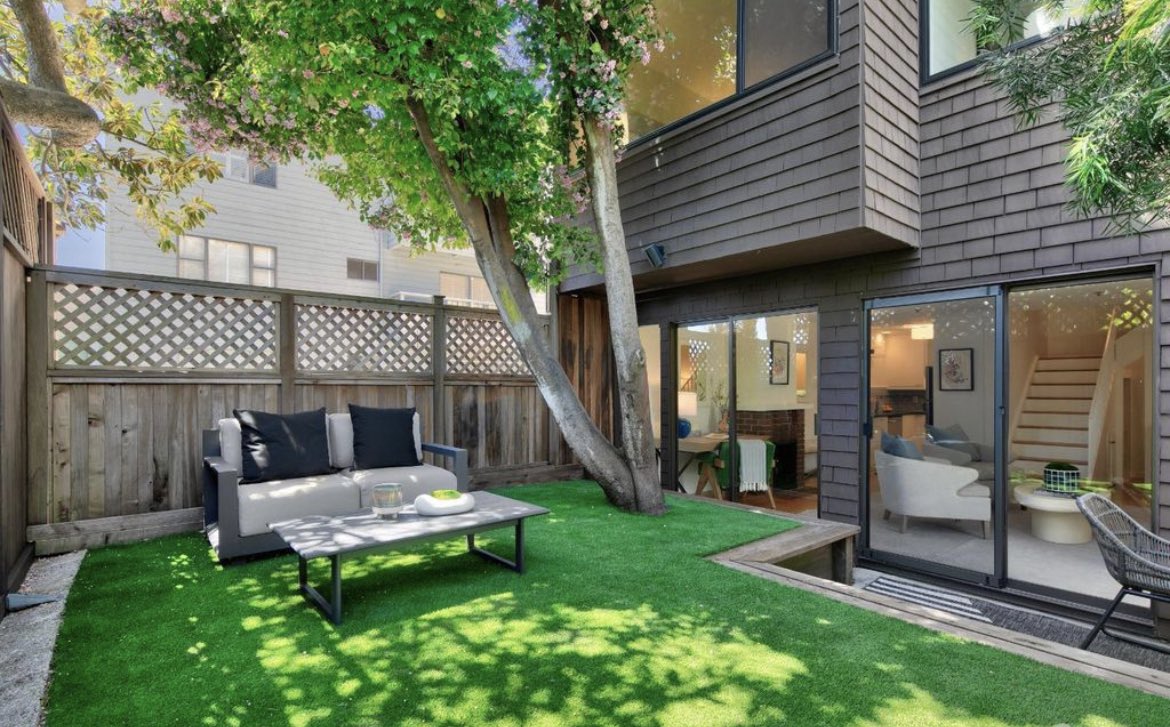Little condo with your own private backyard for sale in San Francisco Located in Pacific Heights, this two story condo has its own backyard, parking spot, and storage room. $724 a month HOA fee however On the market 13 days Listed at $1.095MM