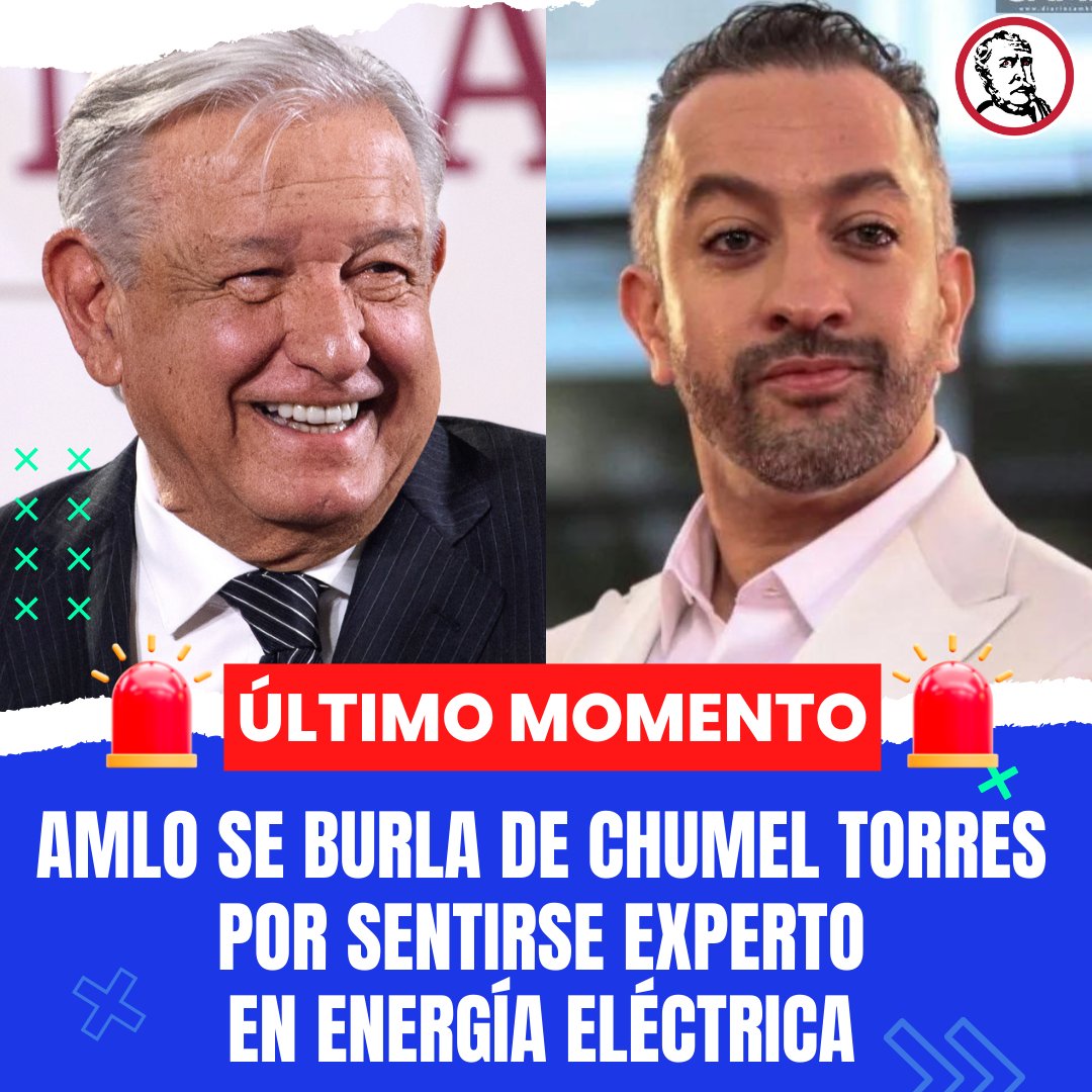 🚨#ÚLTIMOMOMENTO El Presidente @lopezobrador_ se burló del comediante @ChumelTorres, quien aseguró que la supuesta crisis de suministro de energía se debe a que el gobierno no ha invertido en nuevas líneas de transmisión, “Ah el experto”, refirió AMLO.

Durante su conferencia