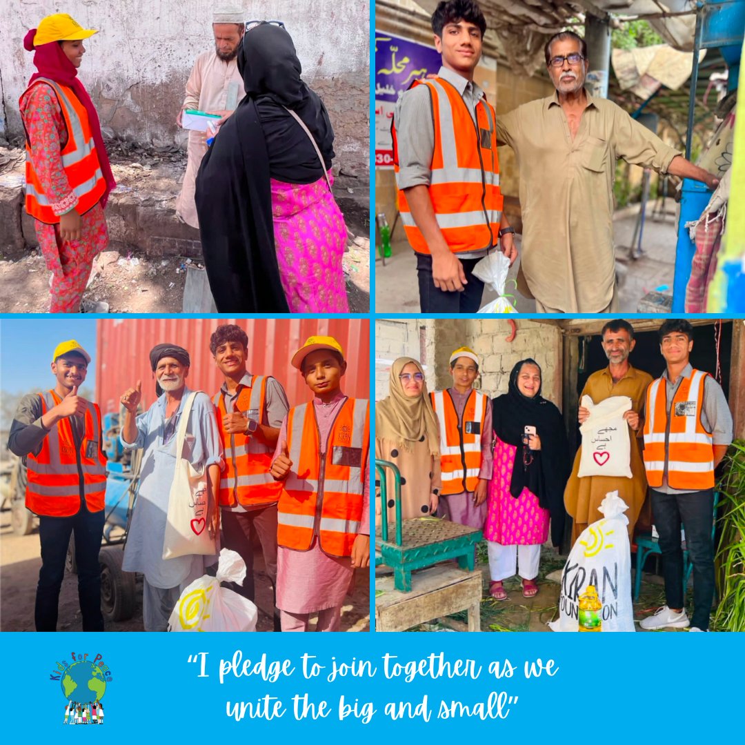 DCTO Campus Kiran Foundation Kids for Peace in Karachi, Pakistan, put together boxes of treats and ration bags and distributed them to laborers working the Labor Day holiday so that they could bring them home to their families. A beautiful display of thoughtfulness & compassion!