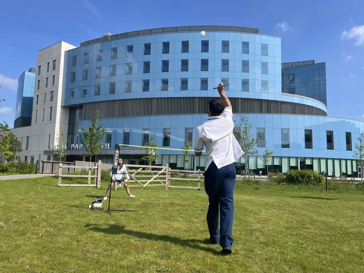 A great example of @royalpapworth patient-centred holistic care from our physios. 💙

Taking advantage of the sunny weather to get cystic fibrosis patient Mehro outside to enjoy the fresh air and also physical activity, courtesy of a badminton game. 🏸

<a href="/PapworthPhysio/">PapworthPhysio 💙🏳️‍🌈💙</a> | <a href="/thecsp/">Chartered Society of Physiotherapy (CSP)</a>