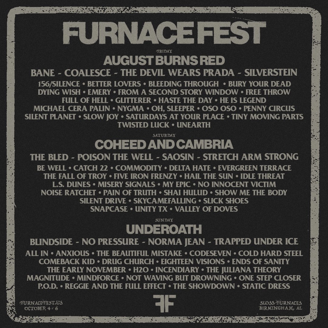 We are playing @FurnaceFest in October!!!! This line up is insane. So stoked!!! ❤️ linktr.ee/bewellhc