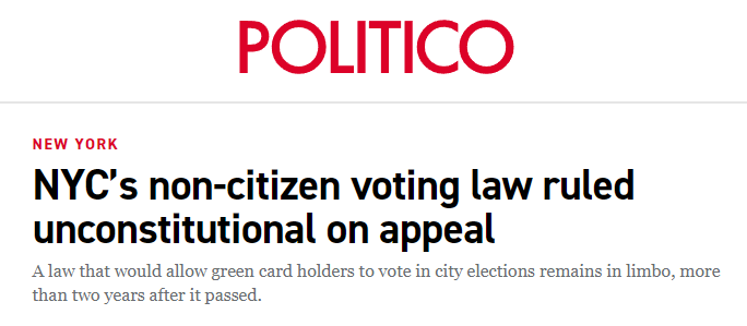 When Democrats attempt to gaslight you about how 'No one is trying to have non-citizens vote', please remind them how Mayor Adams and the NYC City Council lost a court ruling attempting to make it happen.