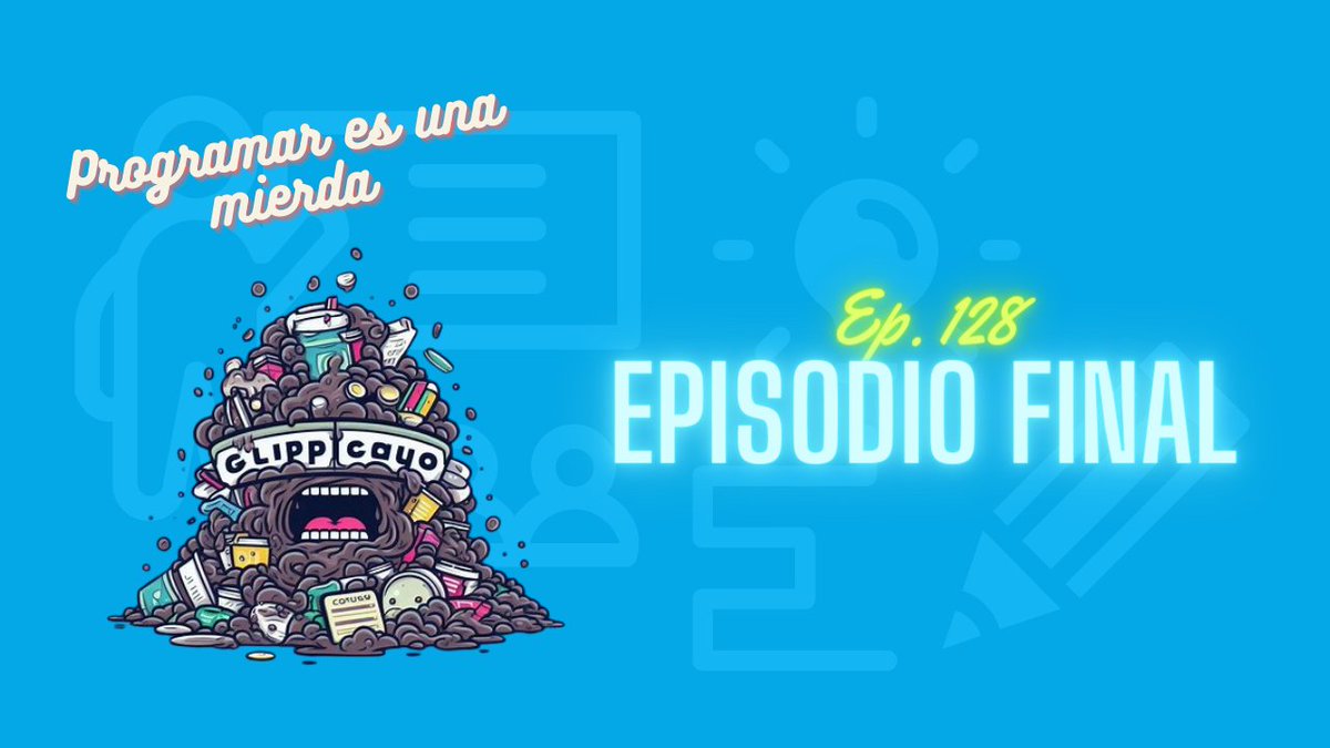 progesunam's tweet image. Todo llega a su fin! Y este podcast también...
ÚLTIMO EPISODIO de PEUM
Si ha habido algun episodio, o cosa de este podcast que te haya gustado y quieres compartirlo, mándanos un pequeño audio a:
programaresunamierda@gmail.com
Nos vemos el
Martes 21 de Mayo, a las 21:00 CEST