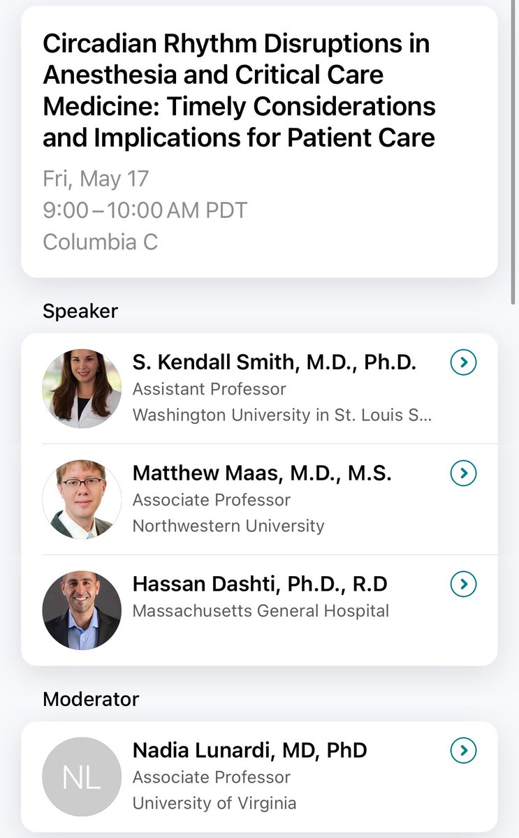 hsdash's tweet photo. Attending #IARS24 #SOCCA24?

Consider attending our session this Friday, May 17th at 9am.

Circadian Rhythm Disruptions in Anesthesia and Critical Care Medicine: Timely Considerations and Implications for Patient Care

@iars360 @SOCCA_CritCare https://t.co/i0Vqk6NYR8