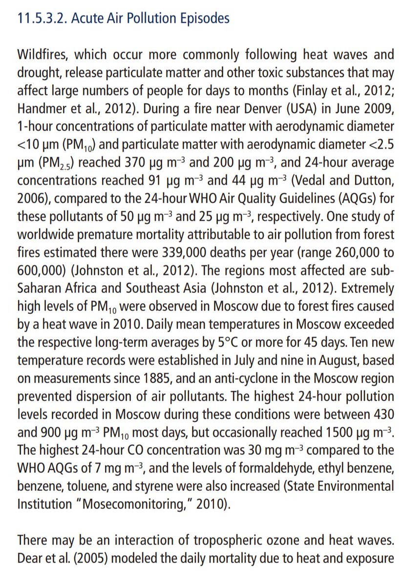 I was trying to think about the first time that I read a IPCC report that directly indicated the risk to human health as a result of the increase in wildfire smoke as a result of climate change, the first one I can think of was the 2014 report.