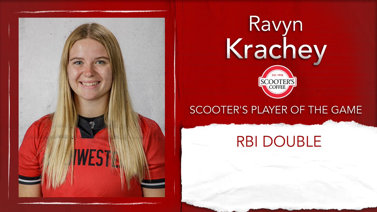 🥎 Ravyn Krachey drives in the game-winning run and is our @scooterscoffee Player of the Game! #RaidersStandOut | @NWCSoftball