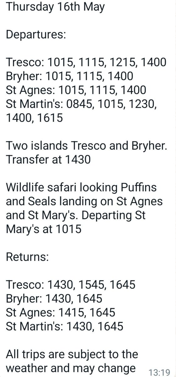 Scilly's What's On (@ScillyTIC) on Twitter photo 2024-05-15 16:51:38