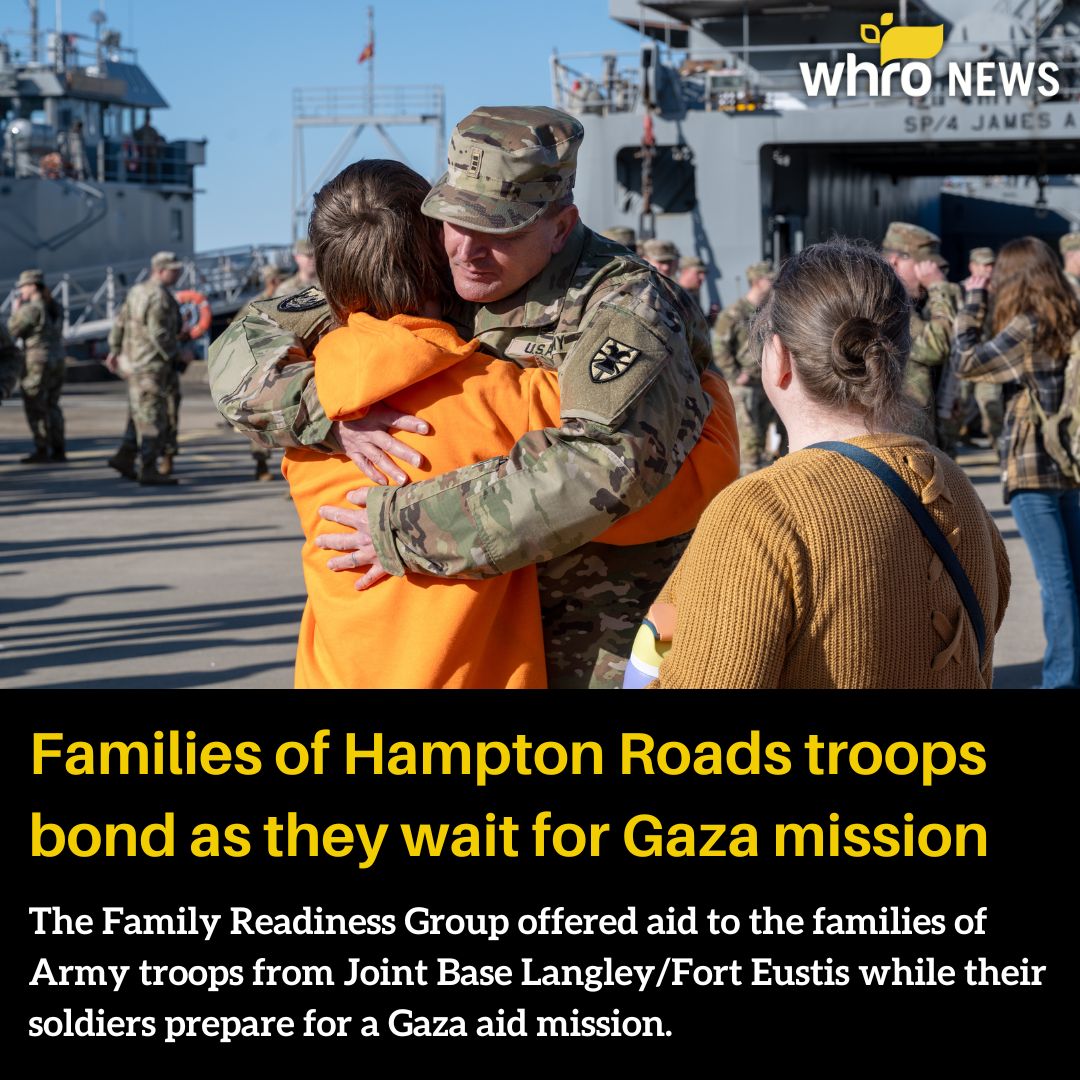 The Family Readiness Group comforted the families of the more than 500 soldiers and sailors from Hampton Roads this week as they waited for news of the food aid mission to get underway off the coast of Gaza. Read more here: tinyurl.com/4hr57r5b