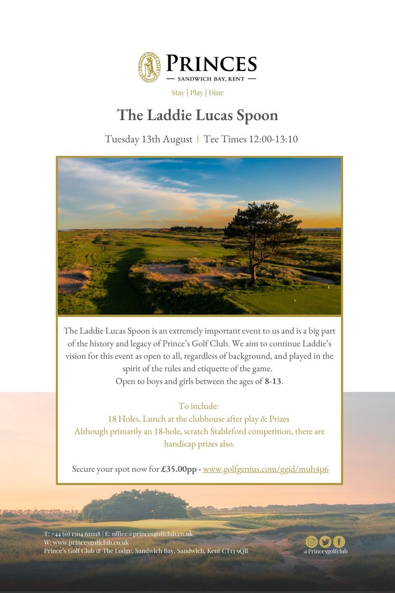 Calling all young golfers!🏌️‍♂️⛳ Join us for the prestigious Laddie Lucas Spoon event, honoring tradition and inclusivity. Open to boys and girls aged 8-13, enjoy 18 holes of competition, followed by lunch and prizes at the clubhouse. Sign up here - bit.ly/4bgy03z