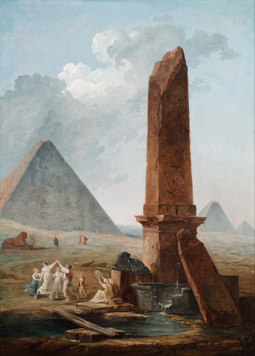 The Farandole Amidst Egyptian Monuments, by Hubert Robert (1733-1808)