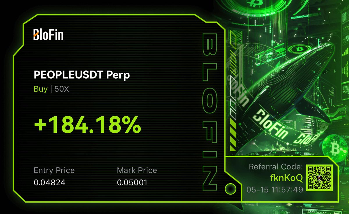 If you wanna bank on Futures trading, t.me/StonkyPerps is the place to be. 🫡

$PEOPLE #Futures #Perps $BTC