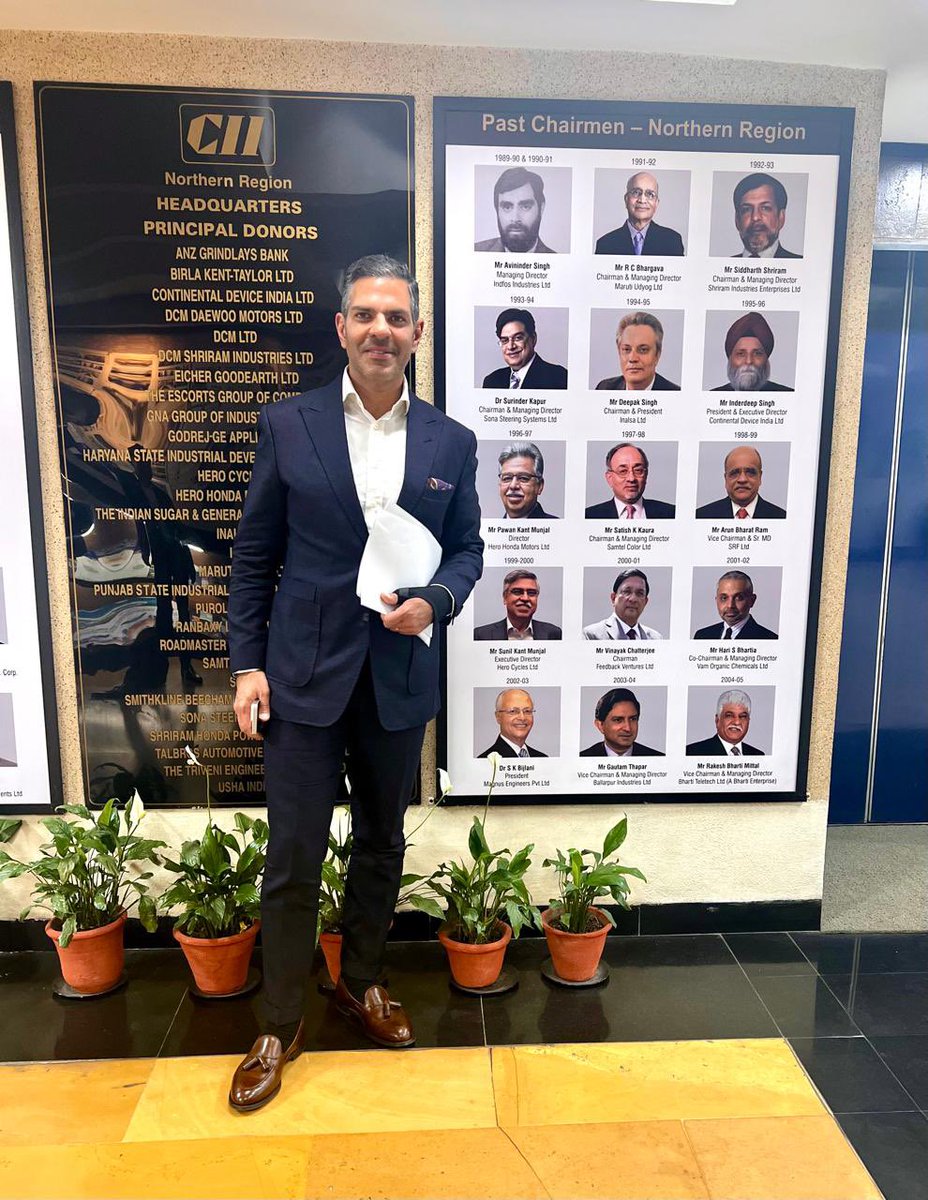Standing tall beside my father, the legend at the CII Northen Region HQ. I was told he laid the foundation stone for this building in 1993. And here I am 21 years later as Deputy Chair NR interacting with our members. @cii4nr @sonacomstar