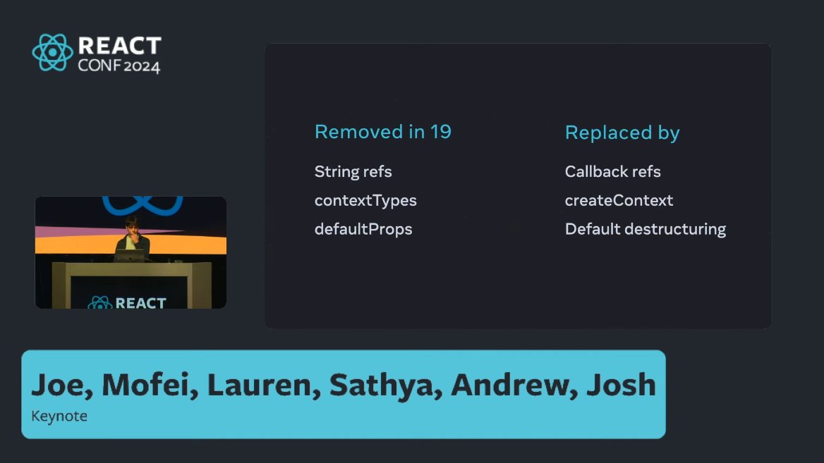 sebastienlorber's tweet image. Never use forwardRef again, huge applause at #reactconf 😄