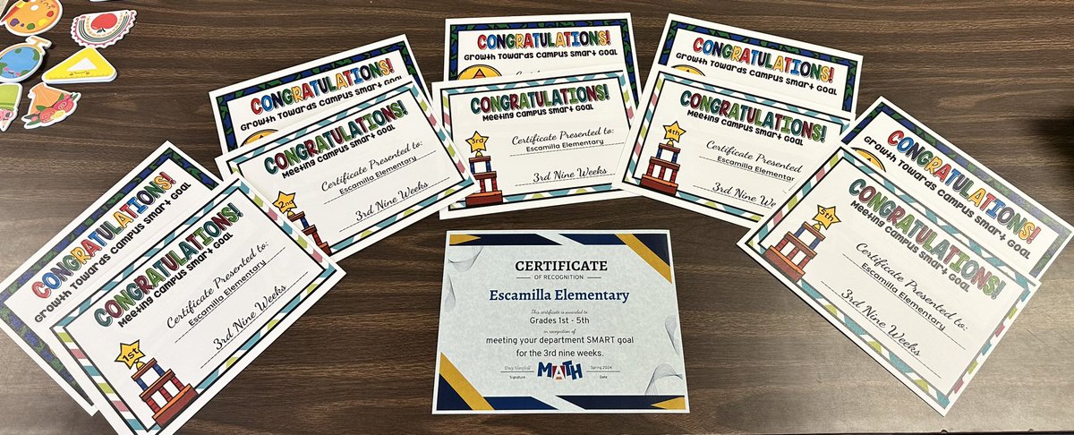 A huge congratulations is in order for my math teachers! ALL grade levels showed growth and met their SMART goals! 🎉👏 @Escamilla_AISD @maty_orozco #bulldogspride