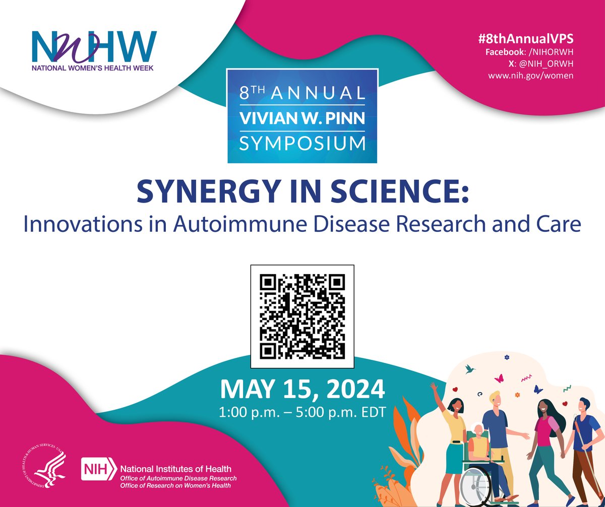 📢STARTING NOW: Welcome to the 8th Annual Vivian W. Pinn Symposium! Join OADR-ORWH for a day devoted to innovations in #AutoimmuneDiseaseResearch and care beginning with opening remarks from ORWH Director @JanineClaytonMD. Watch here: bit.ly/3PSNnXn