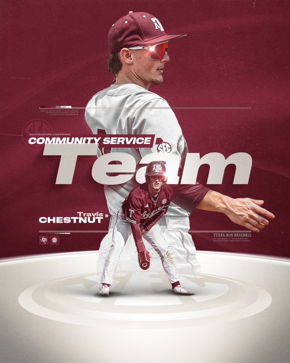Getting it done on and off the field 👍

Congrats to @TravisChestnut_ on being named to the SEC Community Service Team.

🗞️: aggi.es/3K48nXI

#GigEm