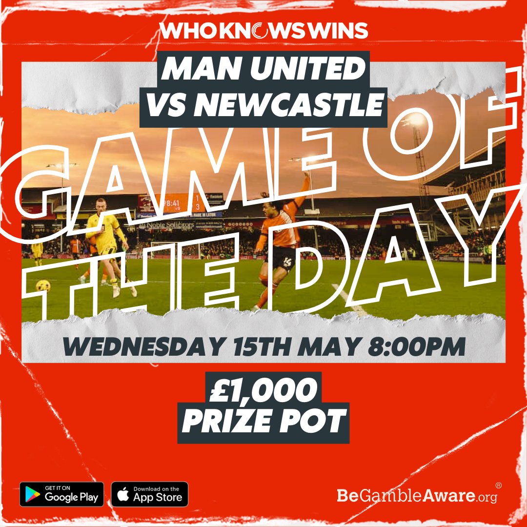 #PremierLeague Man United vs Newcastle ⚽ Kick-off: 8 pm £1,000 Prize Pot 🔗 wkw.page.link/VGHj 🔞 BeGambleAware.org