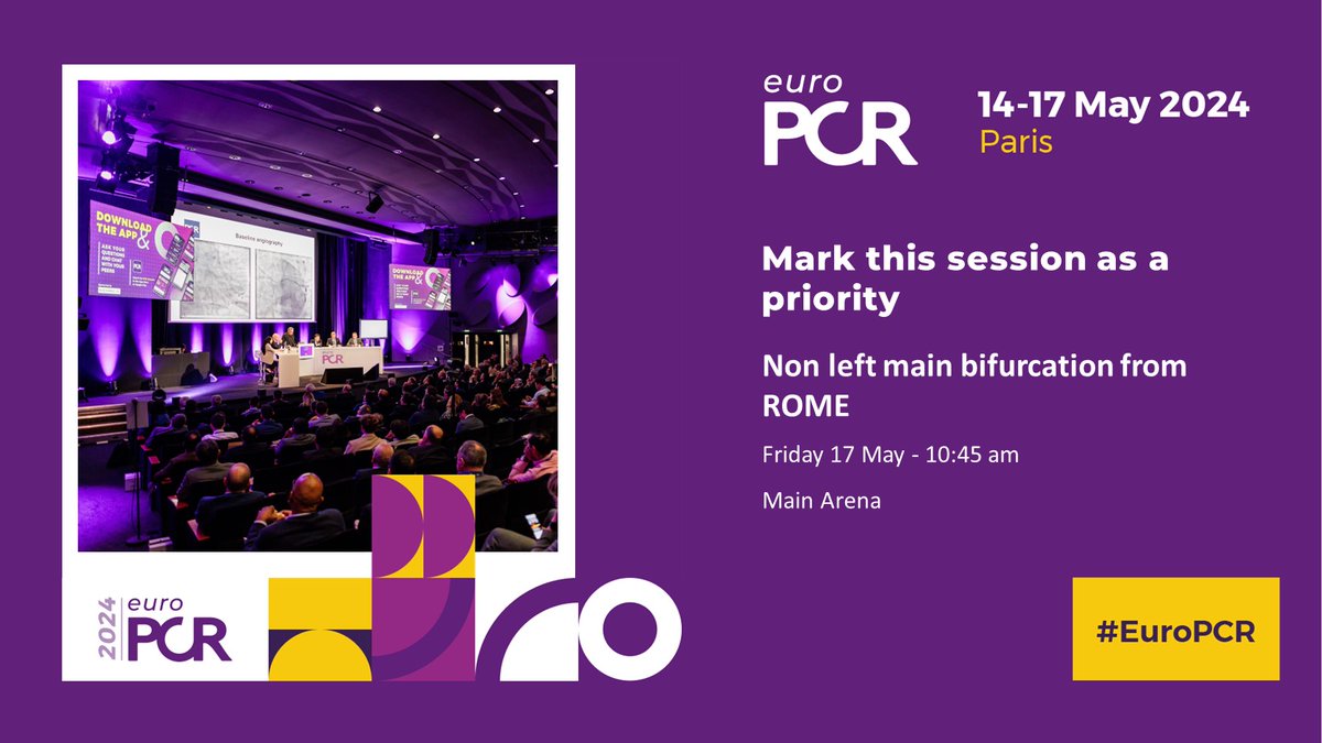 A non-left main bifurcation educational case to watch in real-time? It's happening today at #EuroPCR. Don't miss this Live case from Policlinico Universitario Fondazione Agostino Gemelli, Rome 🇮🇹 while joining discussions led by @rallamee & @nicolasdumonte1 !