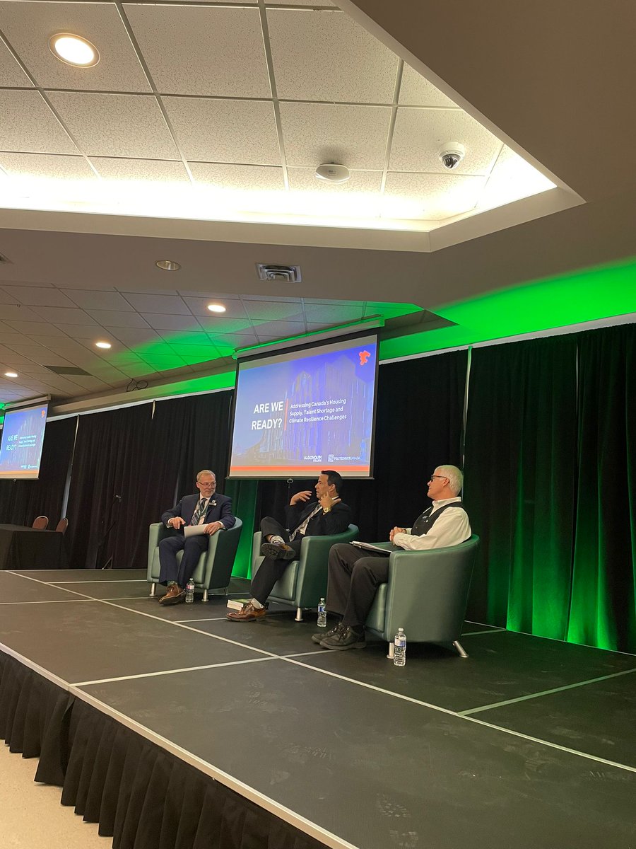 2024 Polytechnic Showcase Lunch panel happening right now! 
Featured speakers are @claude_brule , @AlgonquinColleg President & CEO, @cjhperth Dean of the Algonquin Centre for Construction Excellence, & @CHBANational CEO @CHBAKevinLee 

#PCReadyfortheChallenge