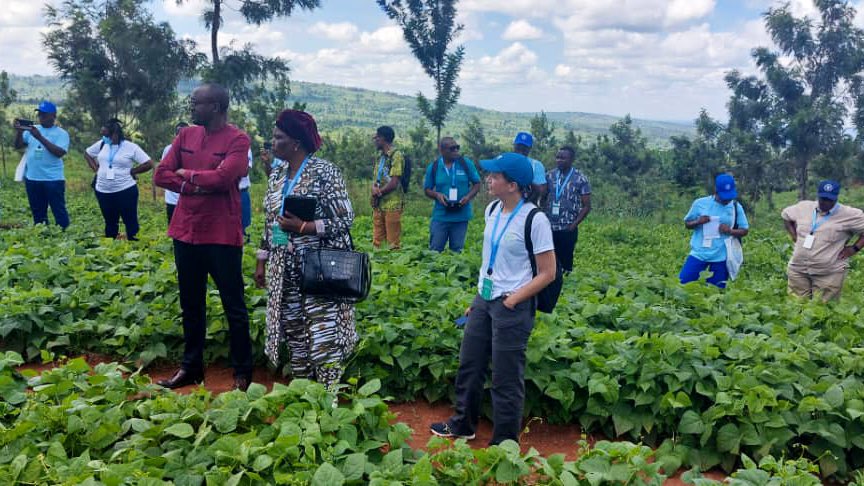 Hon. Mayor of @RwamaganaDistr applauds the role of FFS #IAMU as known in #Rwanda for the skills development and farmers empowerment to use local solutions to increase adoption of eco-friendly farming practices. He thanks @FAORwanda for support under #ACPMEAs3. #SustainableFarming