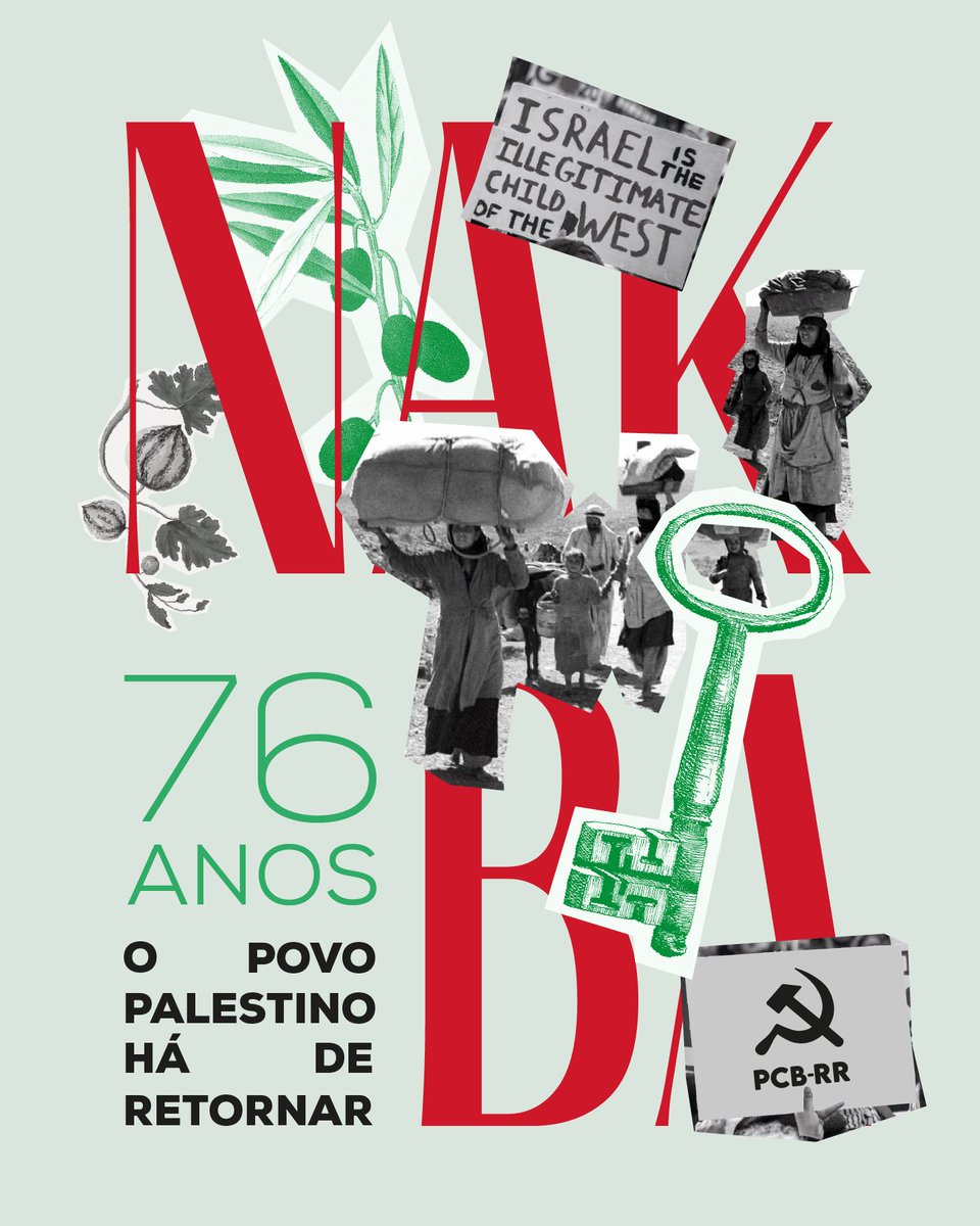 🇵🇸 76 ANOS DA NAKBA

A Nakba foi um processo de expulsão e deslocamento do povo palestino de suas casas, após a partilha do território a partir da Resolução 181 da ONU, que determina a partilha do território com o projeto colonial sionista. Muito antes disso, os palestinos já 

+