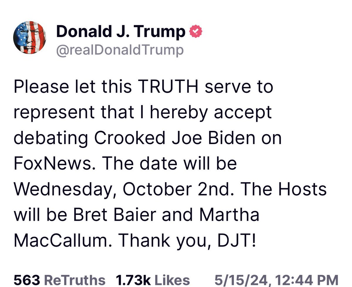 Another debate date!!!!!! Go get em @realDonaldTrump Good luck @JoeBiden 😂😂😂😂