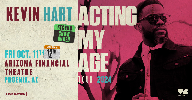 PRESALE IS OPEN! 🔓 Use code SOUNDCHECK to unlock early access to tickets for @KevinHart4real's second #ActingMyAgeTour date at Arizona Financial Theatre on Saturday, October 12! 🎟️ Get your tickets here: livemu.sc/3JZu6js