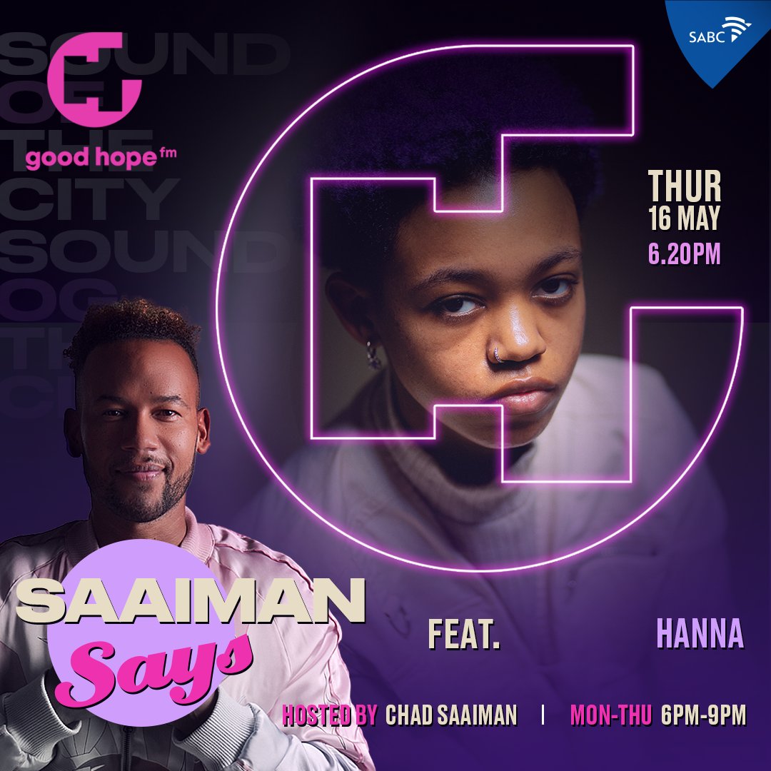 This week on #SoundOfTheCity 

@ChadSaaiman has a conversation with one of the hottest rising talents in the city, @therealnigist As we anticipate her new release “Pride” and brand new EP dropping soon

Don't miss it on #SaaimanSays tomorrow night #capetownsoriginal