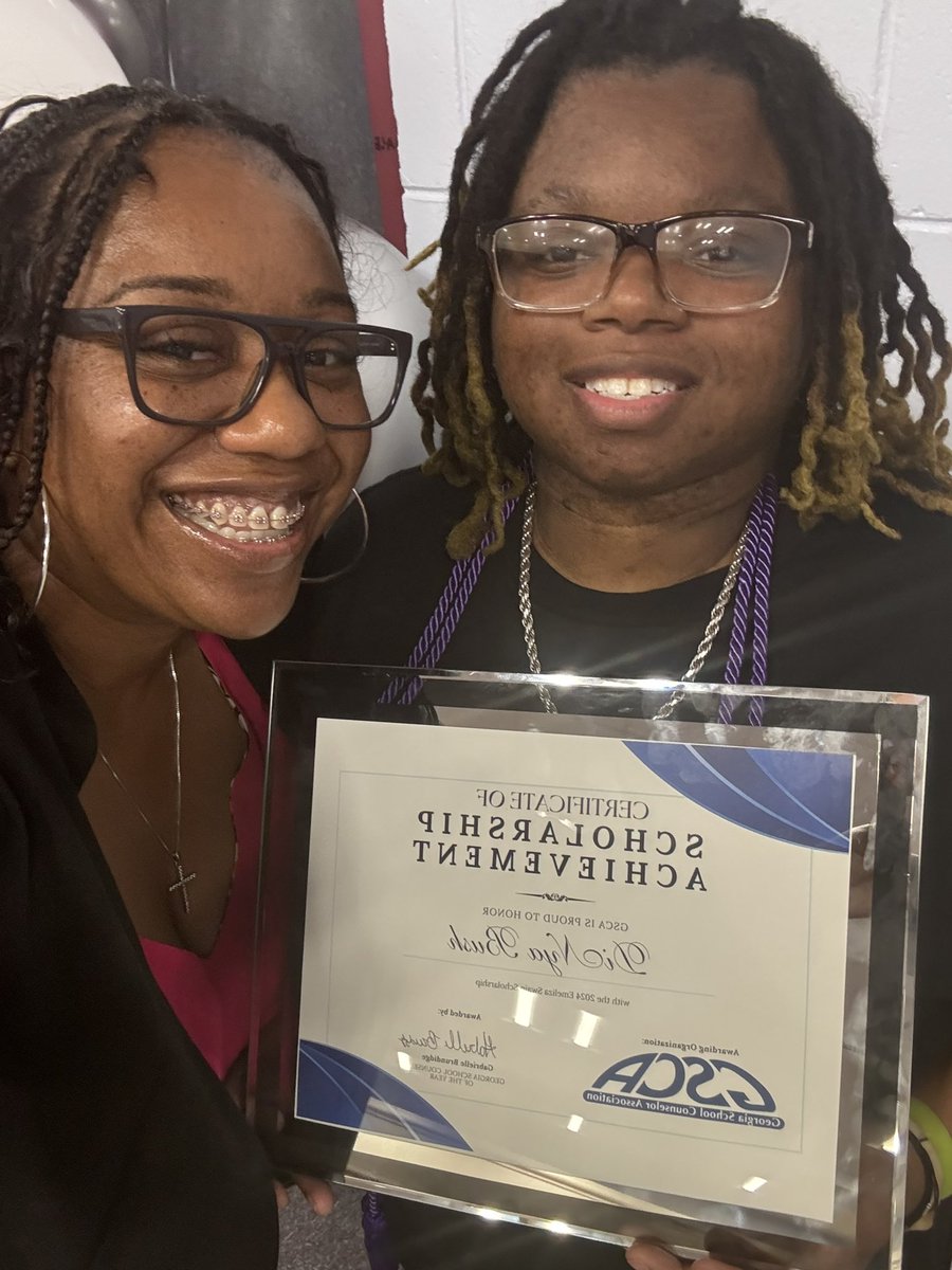 As school counselor of the year for Georgia, I was able to award a scholarship to any graduating senior. I chose Di’Nya Bush a senior at Savannah High! I’m so proud of you and everything you have accomplished.