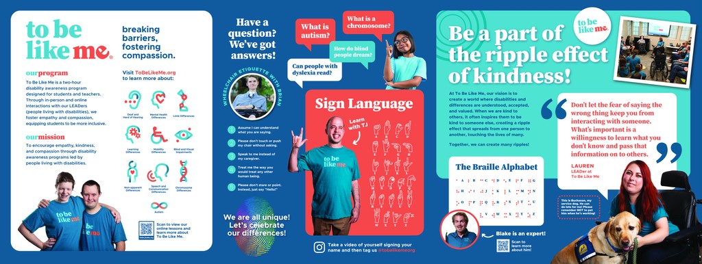 This May, we've partnered with To Be Like Me in joining their mission to spread empathy and create more collaborative and inclusive environments. 💙

Our Gallery Wall has the Braille alphabet and sign-language basics to challenge guests to post a video signing their names!