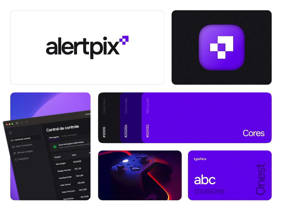 Essa é a nova carinha da Alertpix! Adotamos uma tipografia mais amigável, e fizemos pequenas alterações em nossas cores. Também abandonamos nosso símbolo de alerta, por um ícone que representa o centro do nosso negócio, o QRcode.