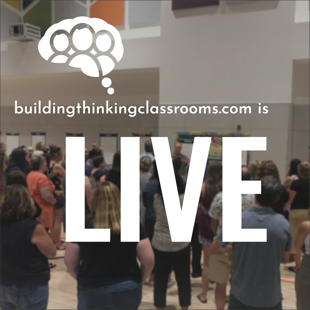 The @BTCthinks team are excited to unveil the new buildingthinkingclassrooms.com site. You'll find it full of new information on BTC, books, thinking tasks, research, events, consulting, merchandise and more! We hope the site is valuable to the #buildingthinkingclassrooms community. 1/2