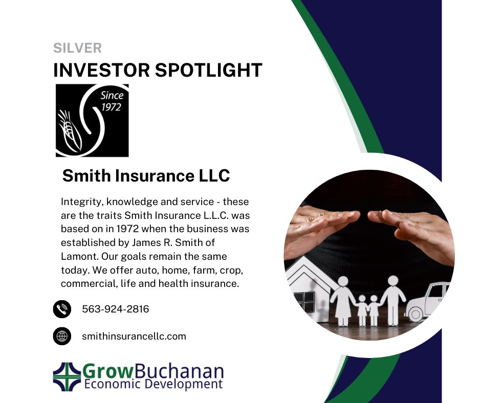 BCEDC Investor Spotlight: Smith Insurance LLC
Since 1972 Smith Insurance LLC has your home, auto, health, farm, commercial, crop, and life insurance covered.
For more information, visit:
smithinsurancellc.com/#&panel1-3