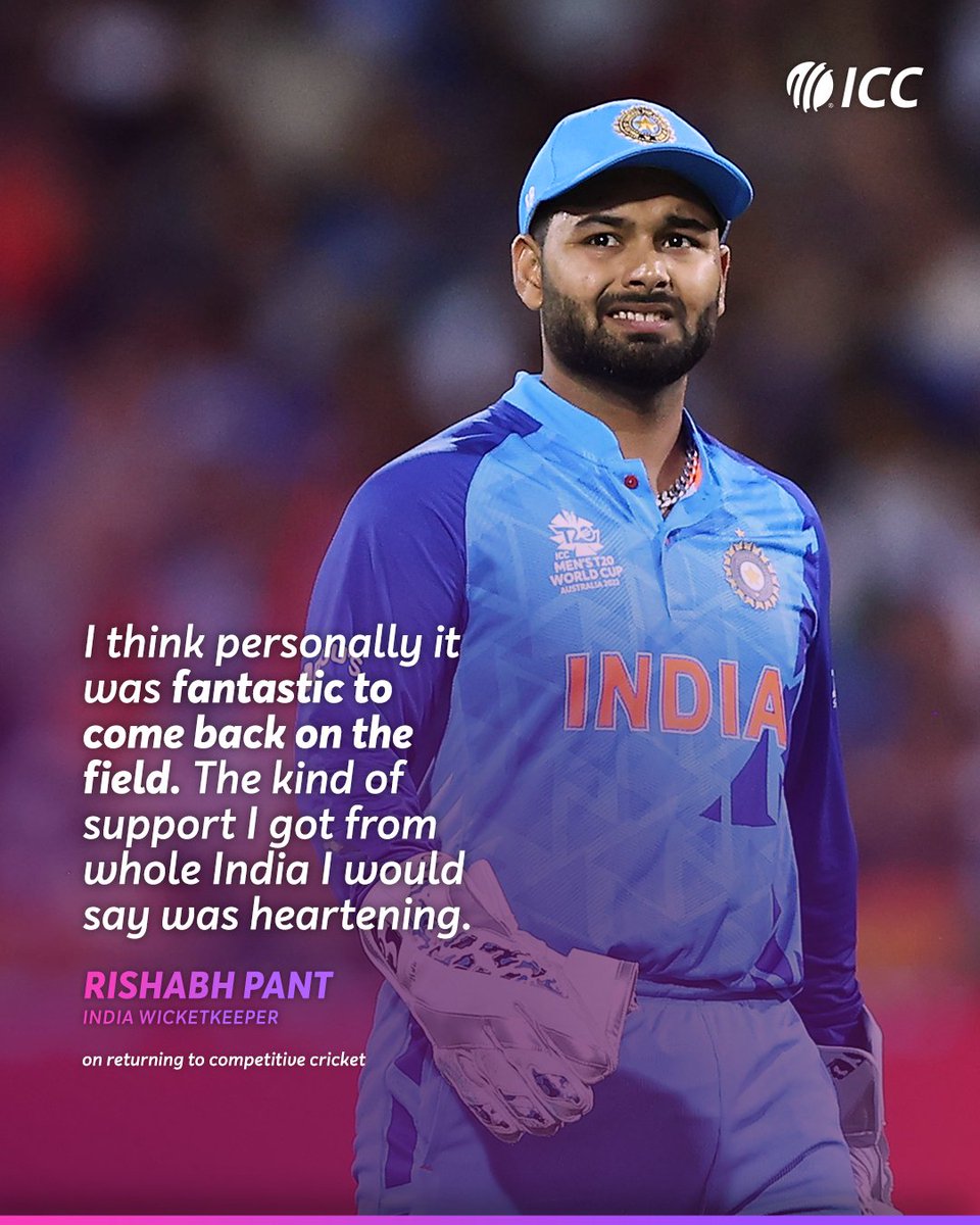 Rishabh Pant reflects on his successful comeback ahead of the ICC Men's #T20WorldCup 2024 👀 More 👉 bit.ly/3K697M9