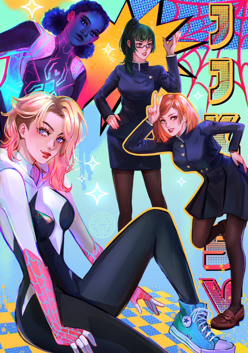 Finally finished my #jjk and #spiderverse crossover!!! It’s the girls!!!⭐️