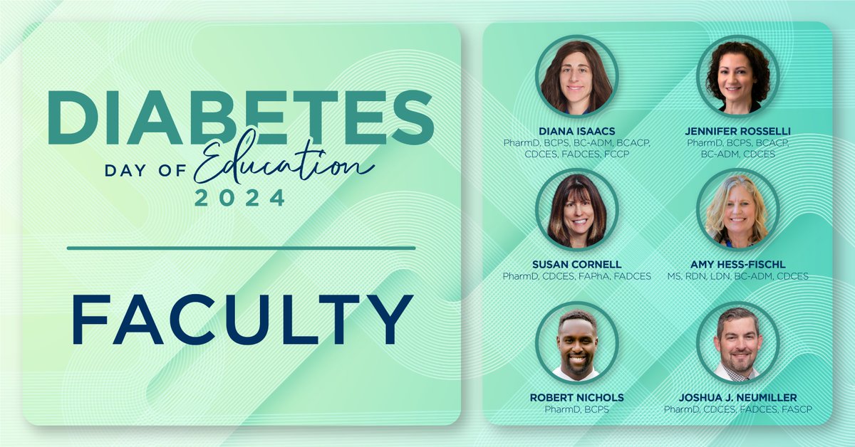 Introducing the faculty for Diabetes Day of Education! Faculty will provide updates in technology for managing diabetes, the pharmacist’s role in eliminating barriers, and factors to consider while counseling individuals who use these devices. Learn more: bit.ly/4azZpgG