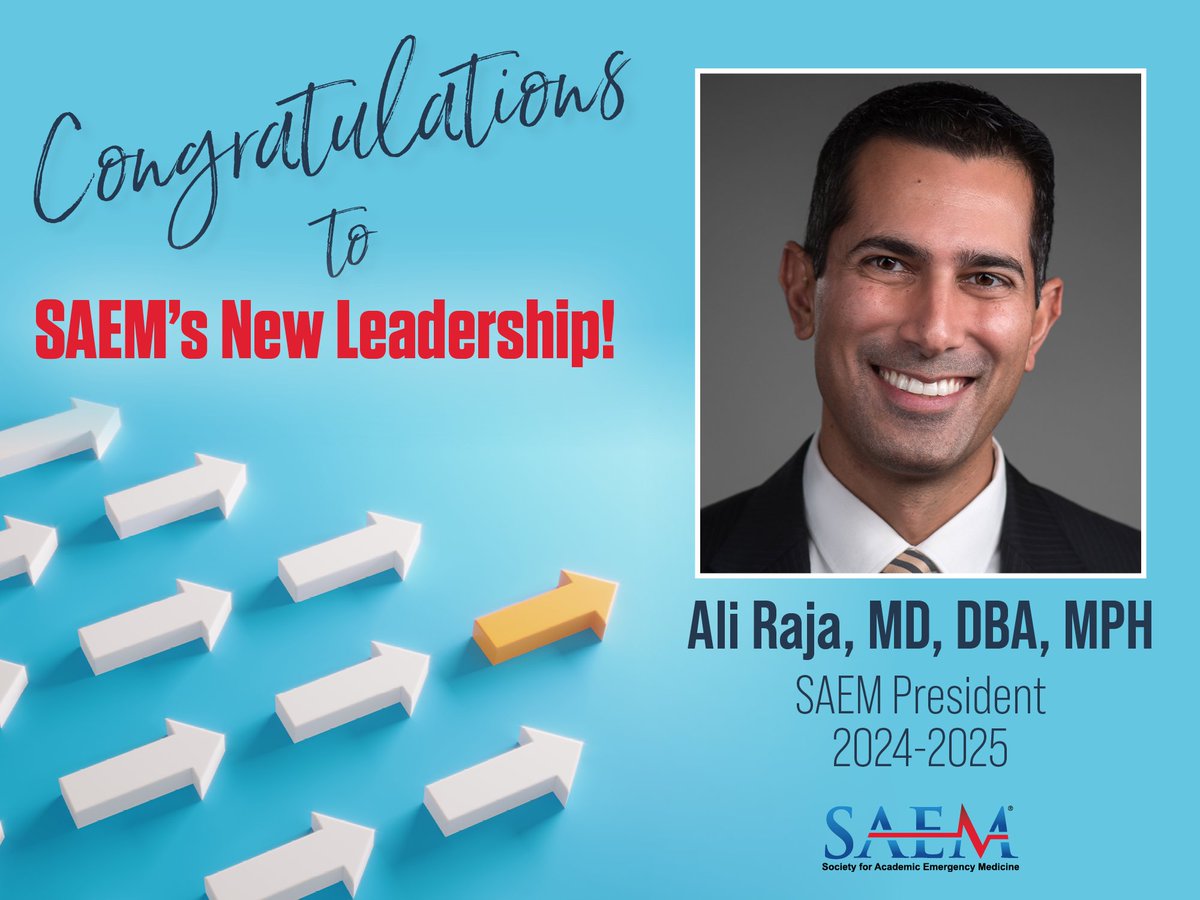 SAEM (@saemonline) on Twitter photo SAEM is excited to open #SAEM24 by inaugurating Ali S. Raja, MD, DBA, MPH, as our 2024-2025 president. Dr. Raja is currently the deputy chair of #EmergencyMedicine at <a href="/MassGeneralNews/">MassGeneral News</a> and a <a href="/harvardmed/">Harvard Medical School</a> professor. Congratulations, <a href="/AliRaja_MD/">Ali S. Raja, MD</a>! SAEM is excited to open #SAEM24 by inaugurating Ali S. Raja, MD, DBA, MPH, as our 2024-2025 president. Dr. Raja is currently the deputy chair of #EmergencyMedicine at <a href="/MassGeneralNews/">MassGeneral News</a> and a <a href="/harvardmed/">Harvard Medical School</a> professor. Congratulations, <a href="/AliRaja_MD/">Ali S. Raja, MD</a>!