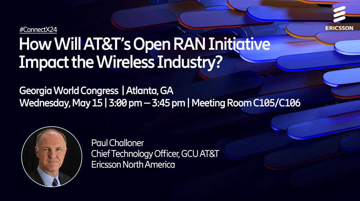 Ericsson N. America (@ericssonna) on Twitter photo 🗣️<a href="/ericsson/">Ericsson</a>'s <a href="/ChallonerPaul/">Paul Challoner</a> – alongside Patrick Lopez, Todd Zeiler and Gautam Bhagra – is covering how <a href="/ATT/">AT&T</a>’s #OpenRAN initiative will impact the wireless industry today at <a href="/ConnectX_USA/">Connectx_usa</a>!
📍: Room C105/C106
⏱️: 3:00–3:45 PM
#ConnectX24 🗣️<a href="/ericsson/">Ericsson</a>'s <a href="/ChallonerPaul/">Paul Challoner</a> – alongside Patrick Lopez, Todd Zeiler and Gautam Bhagra – is covering how <a href="/ATT/">AT&T</a>’s #OpenRAN initiative will impact the wireless industry today at <a href="/ConnectX_USA/">Connectx_usa</a>!
📍: Room C105/C106
⏱️: 3:00–3:45 PM
#ConnectX24