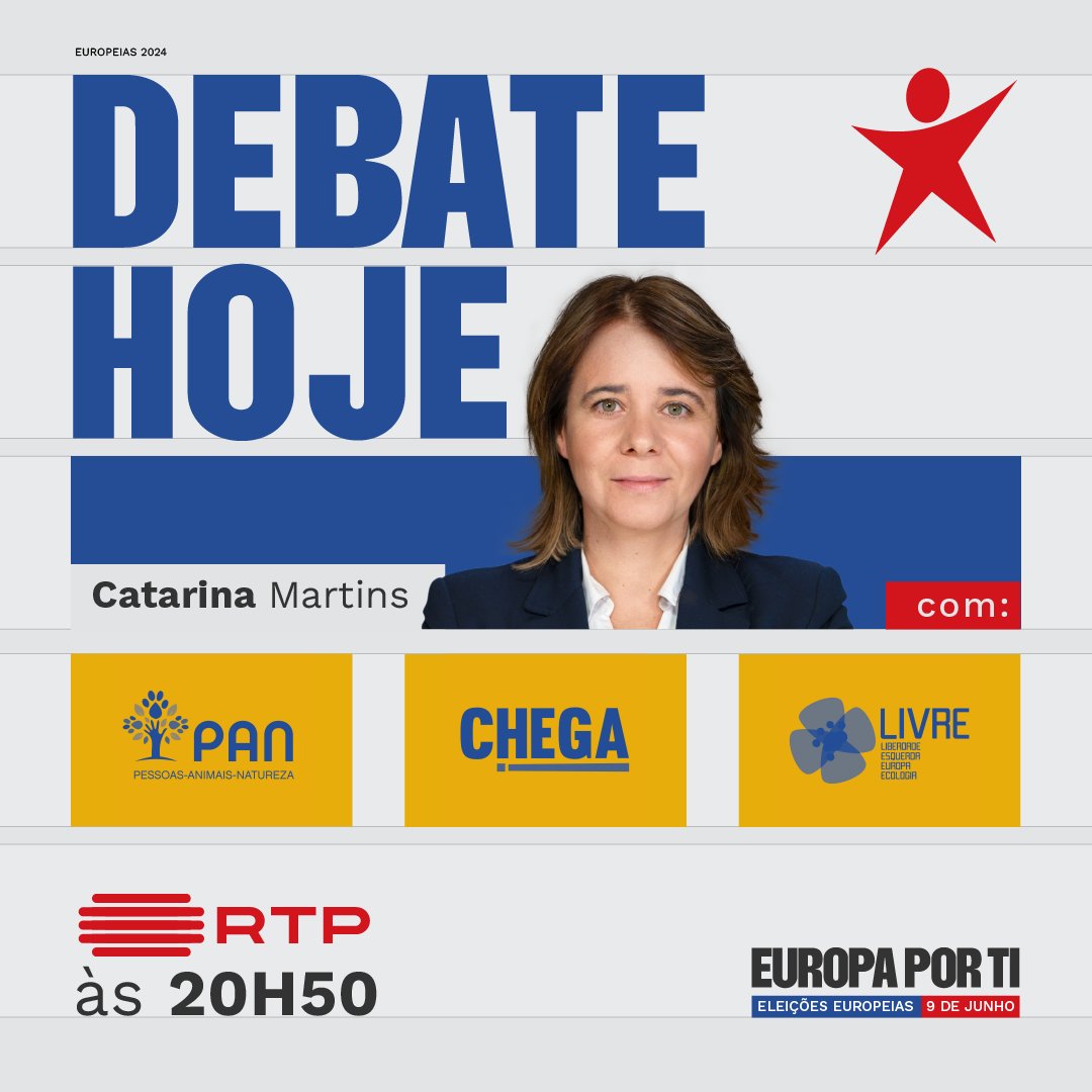 Hoje é o meu primeiro debate na televisão como candidata do @BlocoDeEsquerda às eleições europeias. Vai ser na RTP a partir das 20h50. Não percam.