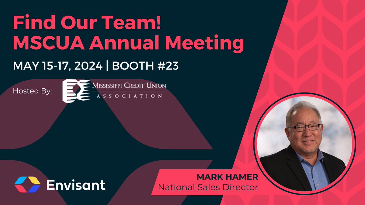 Heading to the @MSCUA's Annual Meeting? Be sure to stop by Booth 23 and connect 🤝 with the outstanding Mark Hamer! Learn how our prepaid, debit & credit solutions can help you 🌟 #AchieveYourVision, plus, we're giving away 2 $50 Visa gift cards! See you there 👋