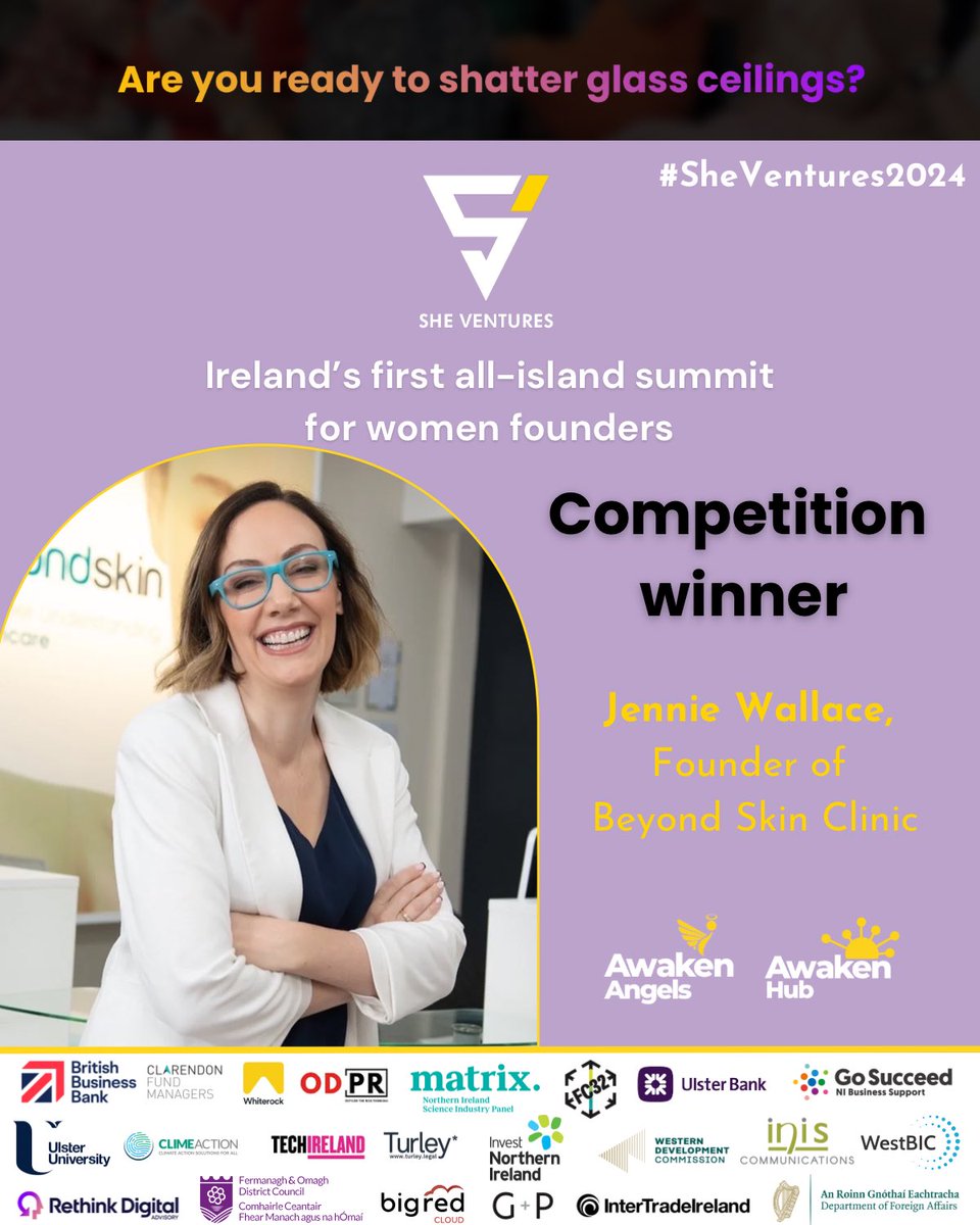 🎉 We're thrilled to announce the winner of our SheVentures ticket giveaway: Jennie Wallace, founder of Beyond Skin Clinic Ltd. Congratulations! Join us & Jennie for 2 days of community, learning, & growth next week. Limited tickets available! ✨👉 sheventures.co.uk 📍