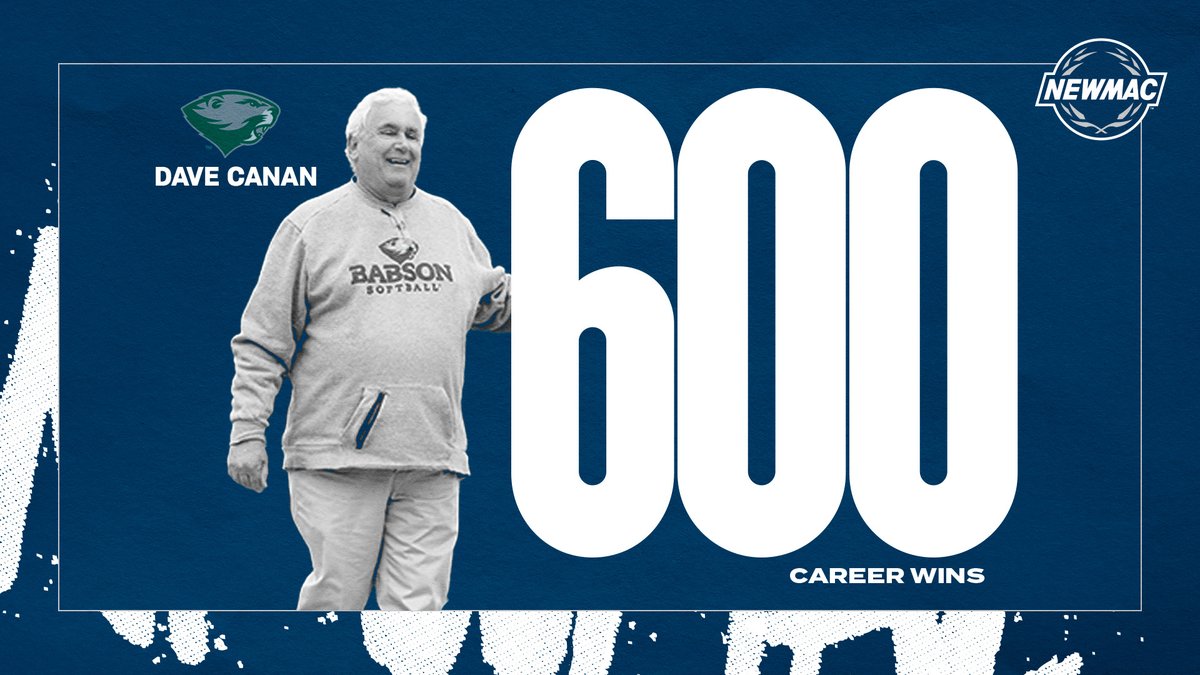 🚨 CAREER MILESTONE 🚨

Congratulations to @BabsonAthletics softball head coach Dave Canan, who recently picked up his 600th career win- just the 23rd active coach in DIII to reach the milestone!

#GoNEWMAC // #WhyD3