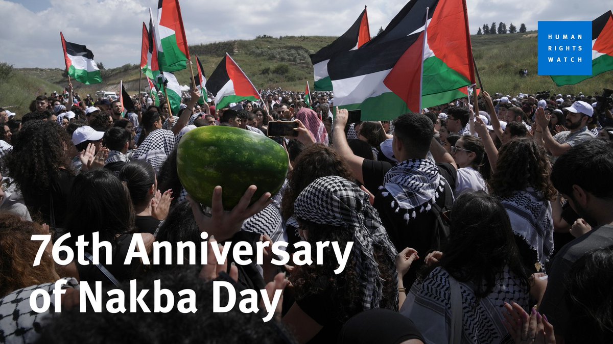 Amid widespread atrocities & mass displacement in Gaza, today marks 76th anniversary of Nakba Day. Palestinian refugees have the right under int'l law to return to their homeland. Denying that right central to Israel’s apartheid. Honoring it central to Israel/Palestine’s future.