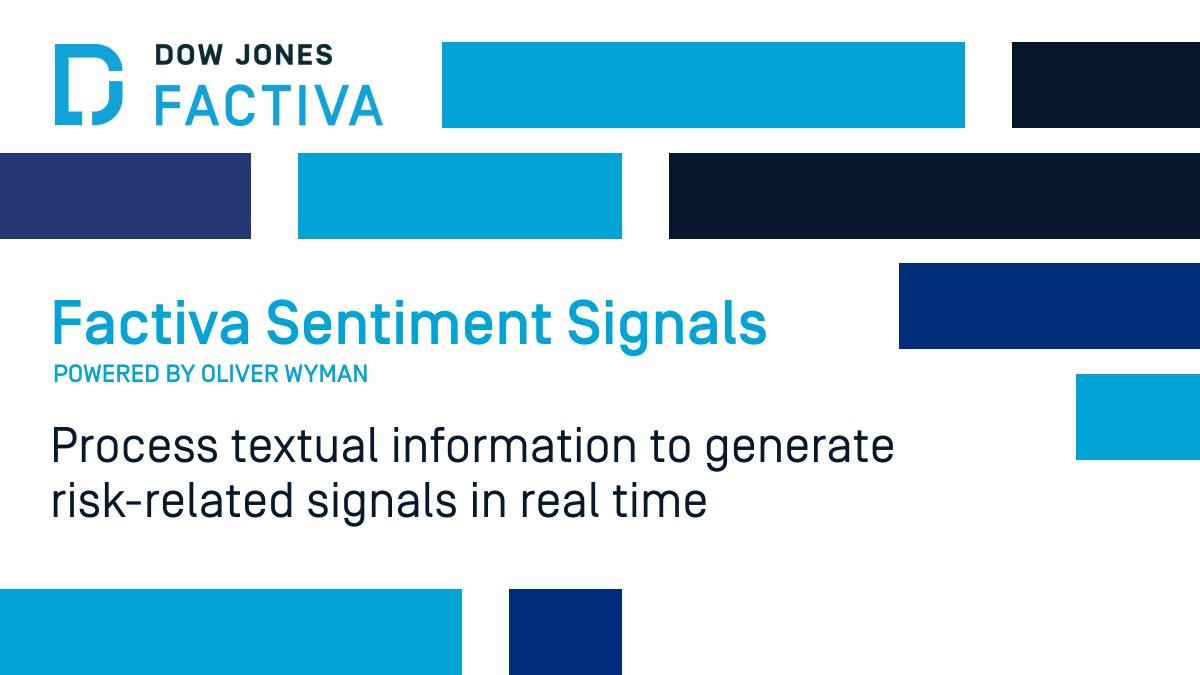 Identify corporate credit risks before they disrupt your business with predictive, news-driven signals from Factiva and @OliverWyman with Factiva Sentiment Signals. Learn more: bit.ly/3TU0oTk #CorporateCreditRisk