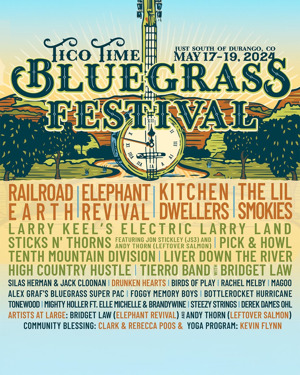 Tico Time Bluegrass Festival is nearly upon us! Save this post so you'll know what is happening where and when this weekend! Get your tickets now ➡️ ticotimebluegrass.com
