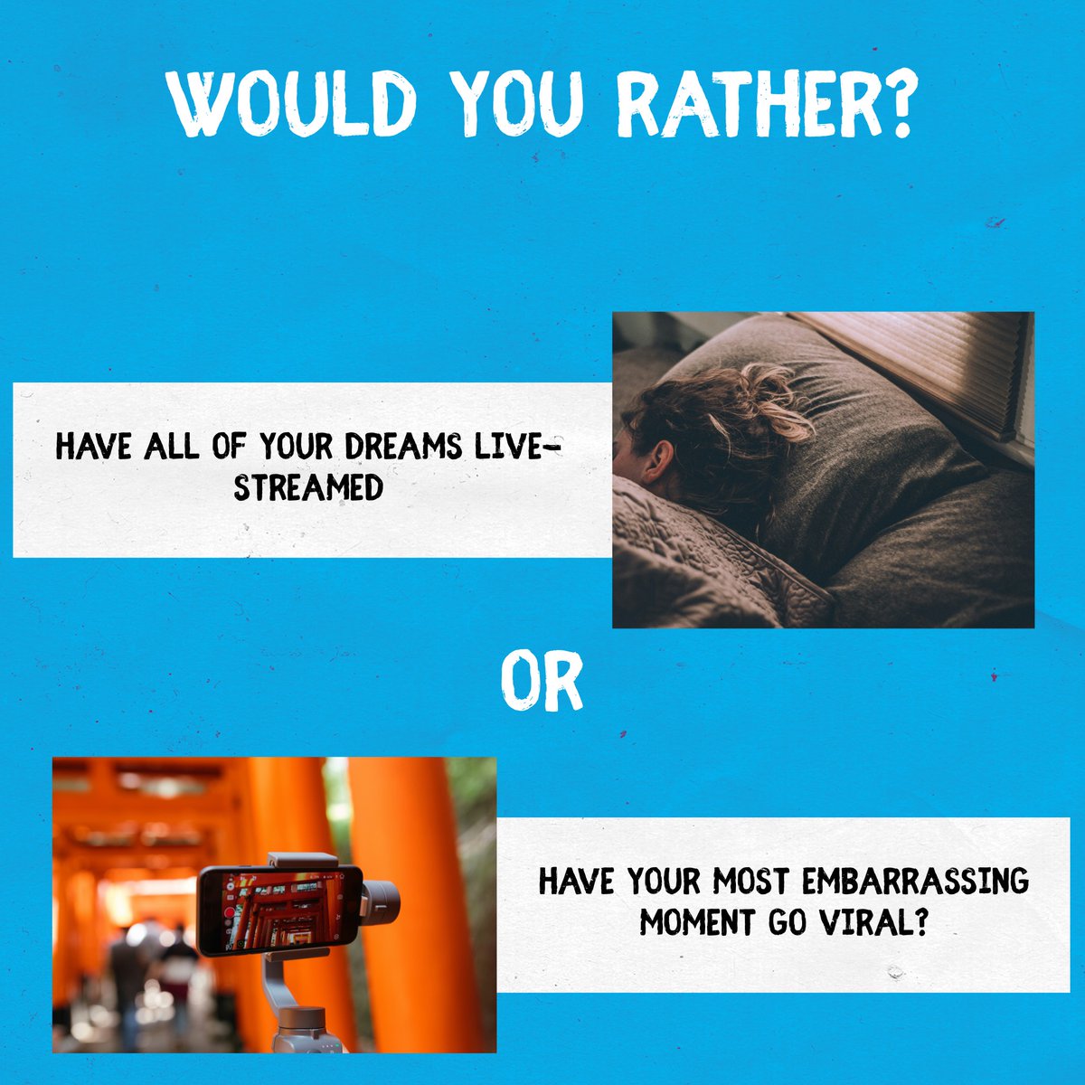 Which would you prefer?  Let us know in the comments below! #acop #americanconsumeropinion #surveysformoney  #wouldyourather