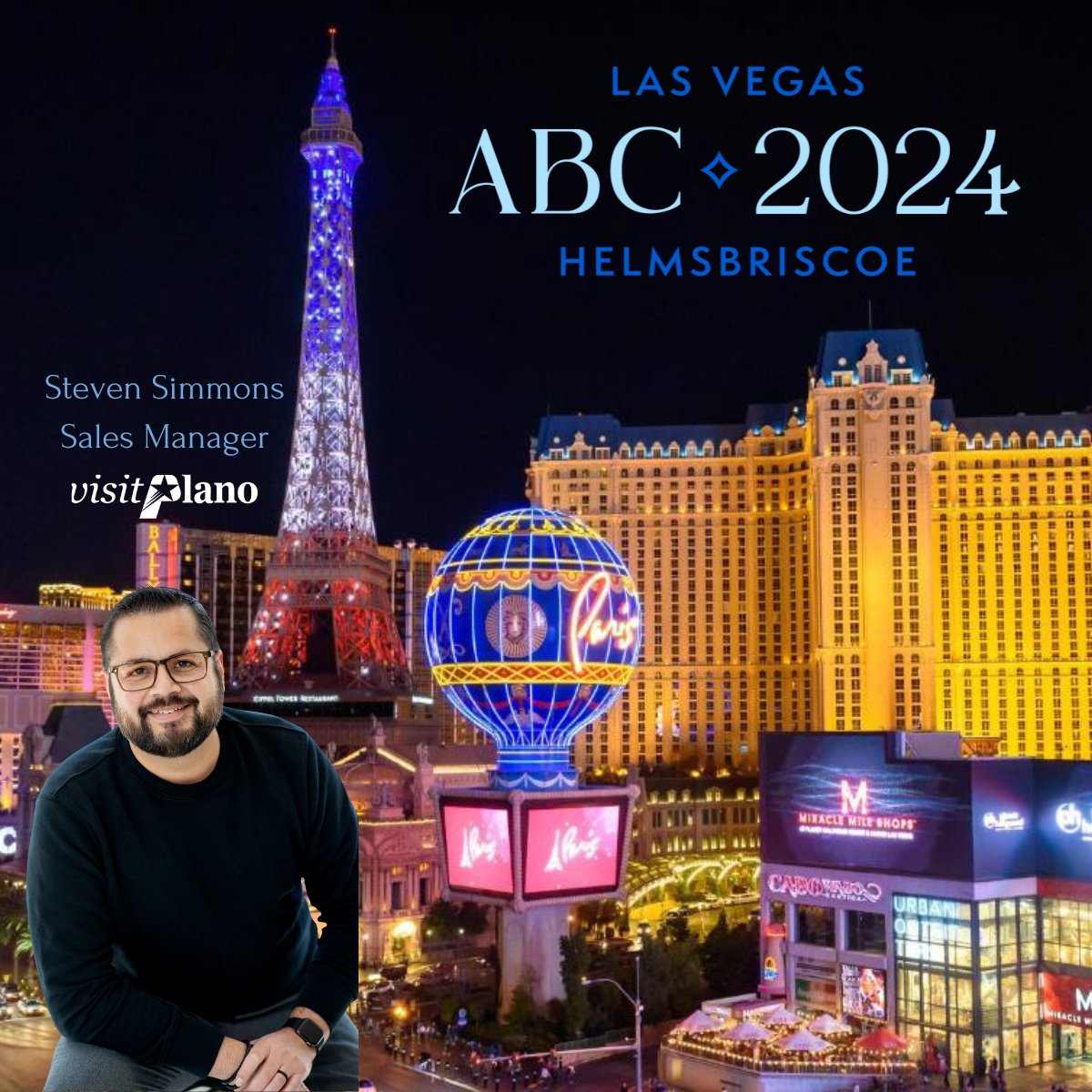 Steven Simmons is in Las Vegas to participate in the @HelmsBriscoe Annual Business Conference. This is a fantastic opportunity for Visit Plano to connect with meeting industry leaders.
#HBABC #meetingsindustry #eventprofs