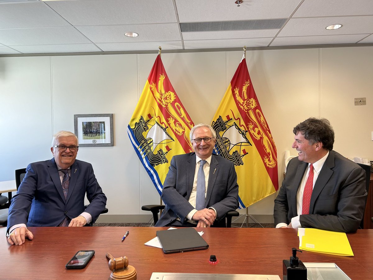 Great to be in Fredericton today to meet with Premier Higgs to discuss economic opportunities for our province. We'll keep working together to foster growth and innovation and make life more affordable for all New Brunswickers.