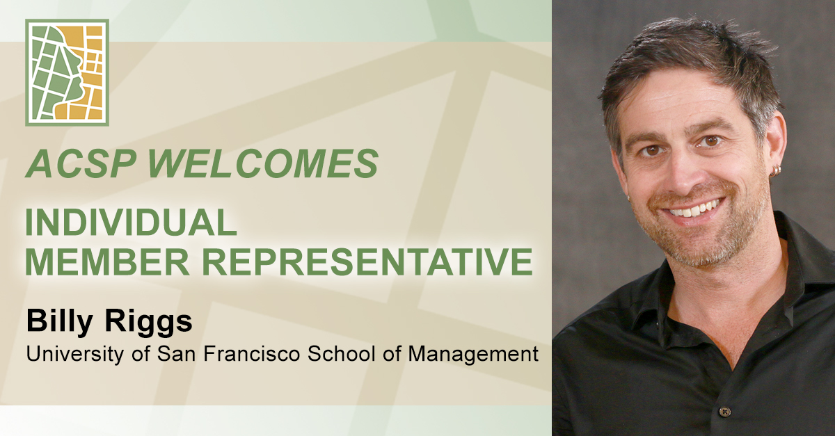 📣 ACSP introduces William "Billy" Riggs from <a href="/usfca/">University of San Francisco</a> as our new Individual Member Rep! We welcome Riggs to the Governing Board and thank Petra Doan for her dedicated service. 🌟 #ACSP #Leadership #WelcomeBilly #ThankYouPetra ow.ly/MSTy50RGa1H