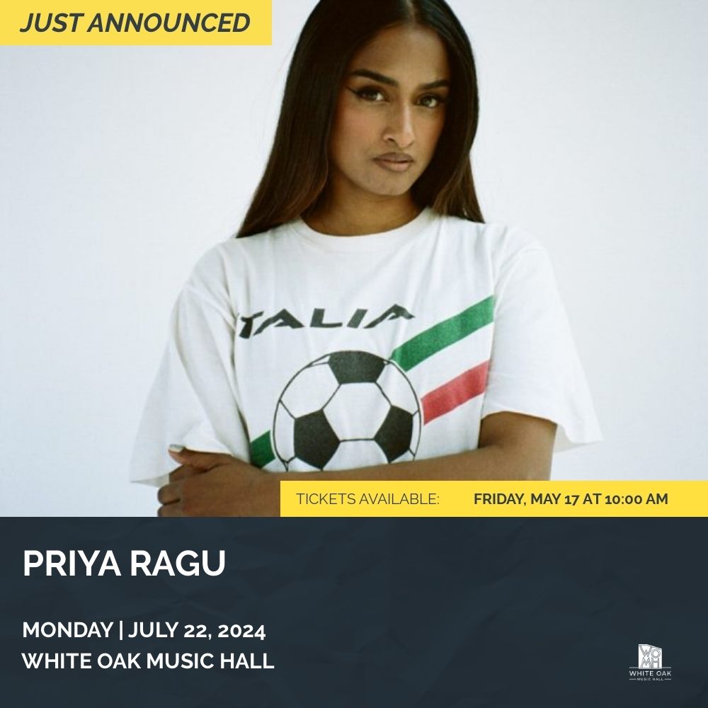 Swiss singer-songwriter @PRIYARAGUMUSIC will be taking over the Upstairs stage for the 'Roads to Santhosam' Tour on July 22nd! Tickets go on sale this FRIDAY at 10am, RSVP to our FB event here: buff.ly/3WJA9R4 💖